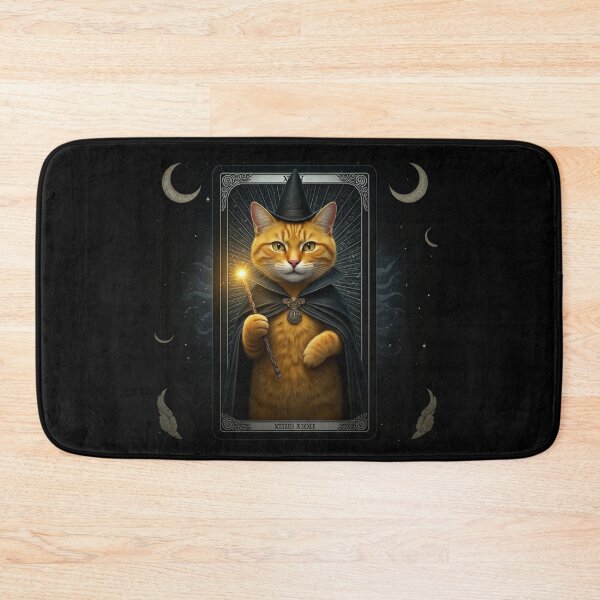 Item preview, Copy of The Feline Wizard: A Tarot Card of Magic and Mystery. Magical Cat in Yellow and Black Wizard Outfit. designed and sold by MarCreativArt.