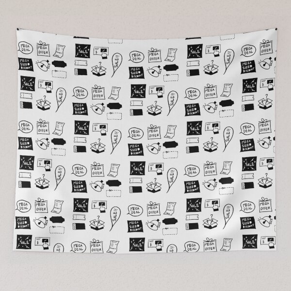 Item preview, Minimalist Shopping Spree: Black Friday Art Illustration designed and sold by RM-Journey.
