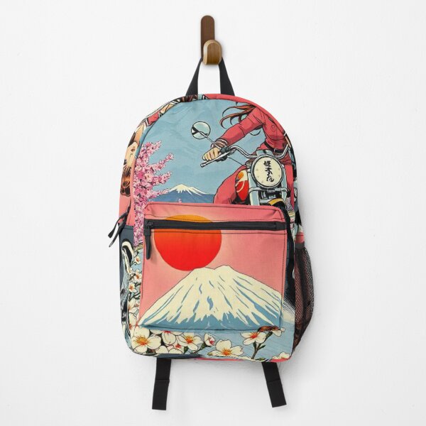 Item preview, Female, motorcycle, JDM, Japan, Cherry Blossom, Anime, Mt Fuji, 70s,  designed and sold by tshirtart2024.
