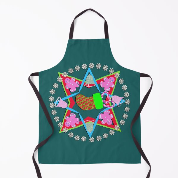 Item preview, Hand Drawn Christmas Mandala with Gingerbread People Christmas Bells, Christmas Scocks, Snowflakes designed and sold by Victoria Rose.