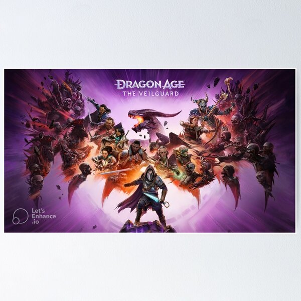 Vista previa del artículo con la obra «Dragon Age: El guardián del velo», diseñado y vendido por laurasgallery.