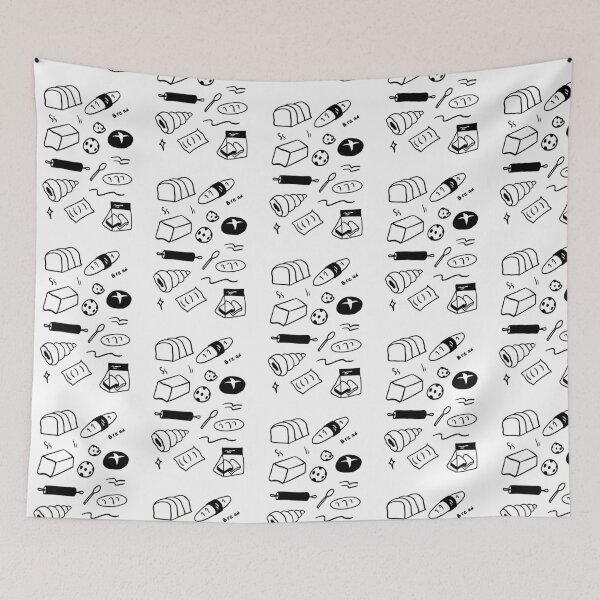 Item preview, Baked with Love: Black and White Bread Illustrations designed and sold by RM-Journey.