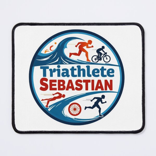 Item preview, Dynamic Triathlete Sebastian - Swim, Bike, Run designed and sold by Triathlongram.