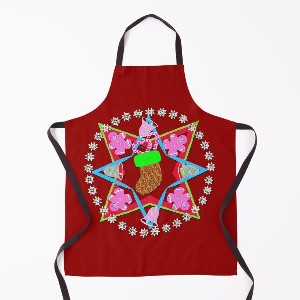 Item preview, Hand Drawn Christmas Mandala with Gingerbread People Christmas Bells, Christmas Scocks, Snowflakes designed and sold by Victoria Rose.