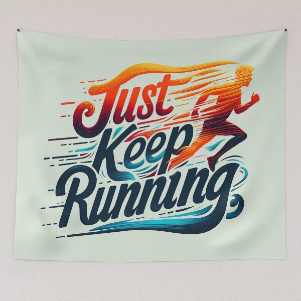 Item preview, Just Keep Running, typography designed and sold by maxmaj.