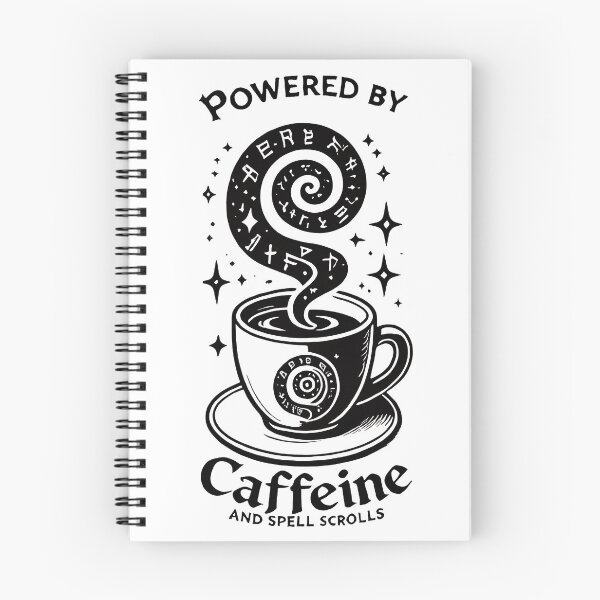 Item preview, Powered by Caffeine and Spell Scrolls designed and sold by Feathers & Futhark.