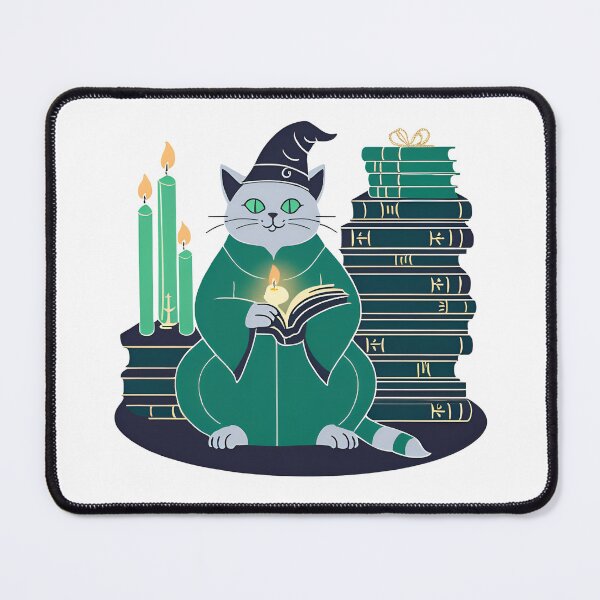 Item preview, The Green Magical Cat Wizard designed and sold by MarCreativArt.
