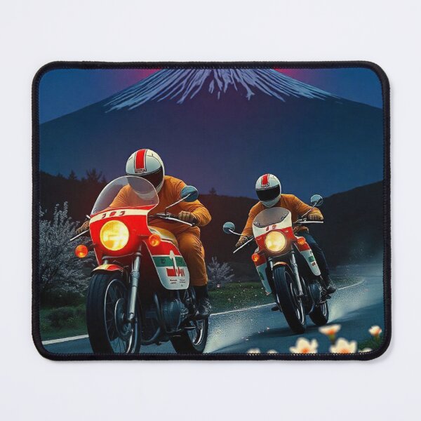 Item preview, motorcycle JDM Japan Cherry Blossom Anime Mt Fuji 70s designed and sold by tshirtart2024.