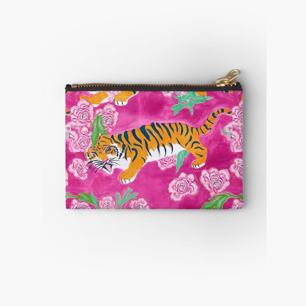 Item preview, Chinoiserie tiger on hot pink designed and sold by SophieClimaArt.