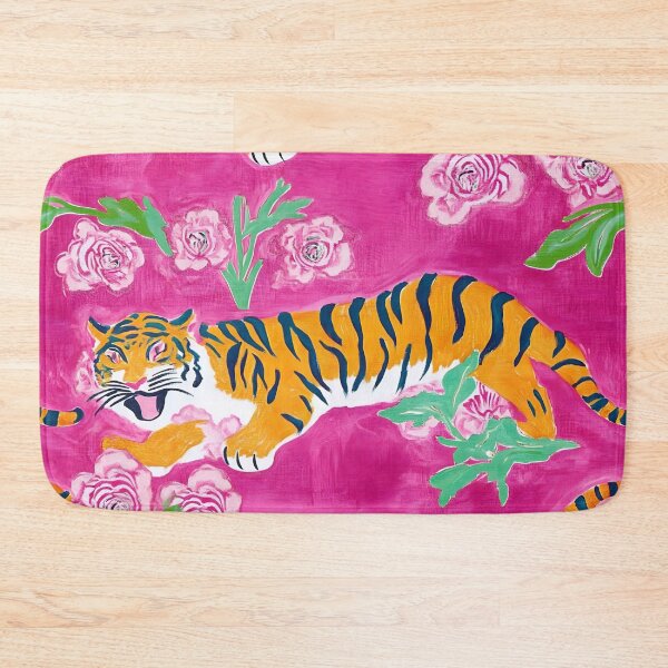 Item preview, Tigre chinoiserie sobre rosa fuerte designed and sold by SophieClimaArt.