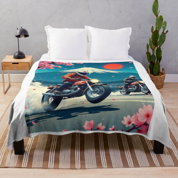 Item preview, motorcycle, motorcycle race, JDM, Japan, Cherry Blossom, Anime, Mt Fuji, 70s, designed and sold by tshirtart2024.