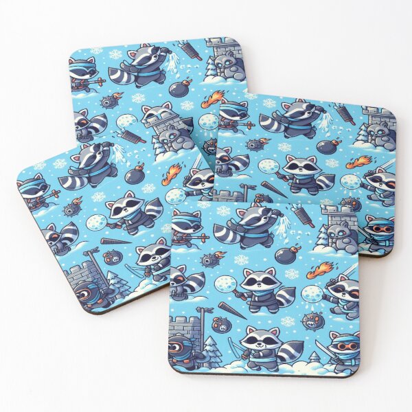 Item preview, Raccoon Ninja Winter Heist Pattern designed and sold by Imaginarium of Chaos falcon88 .