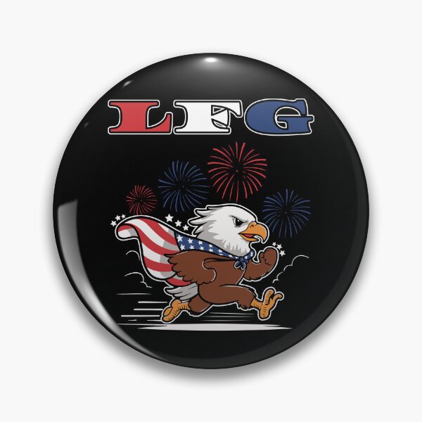 Item preview, Patriotic Eagle with Fireworks Running Design - LFG Spirit designed and sold by CreativeNewDawn.