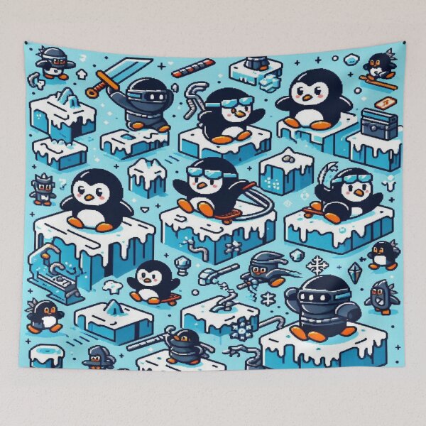 Item preview, Penguin Glacier Ninja Pattern designed and sold by Imaginarium of Chaos falcon88 .