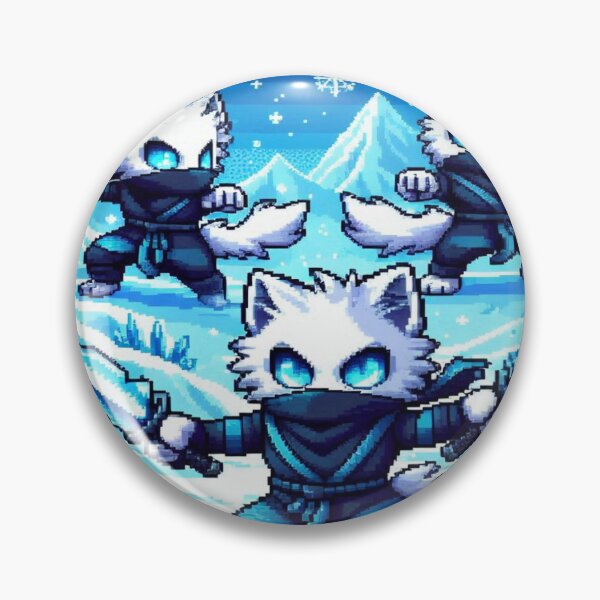 Item preview, Arctic Wolf Ninja Pixel Pattern designed and sold by Imaginarium of Chaos falcon88 .