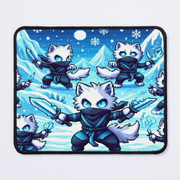 Item preview, Arctic Wolf Ninja Pixel Pattern designed and sold by Imaginarium of Chaos falcon88 .