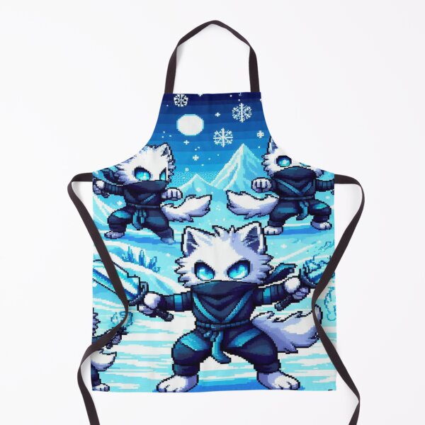 Item preview, Arctic Wolf Ninja Pixel Pattern designed and sold by Imaginarium of Chaos falcon88 .