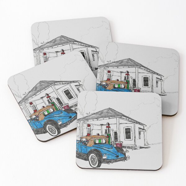 Item preview, 1930's roadster at gas station designed and sold by Lloydslounge.
