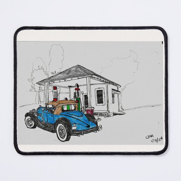 Item preview, 1930's roadster at gas station designed and sold by Lloydslounge.