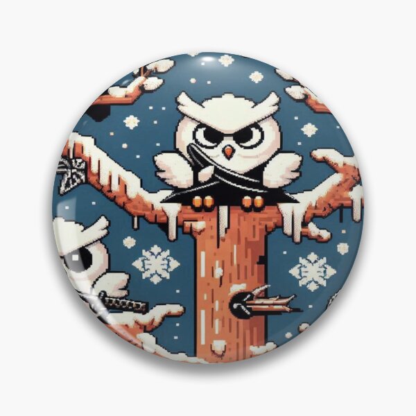 Item preview, 8-Bit Snowy Owl Ninja Grid designed and sold by Imaginarium of Chaos falcon88 .