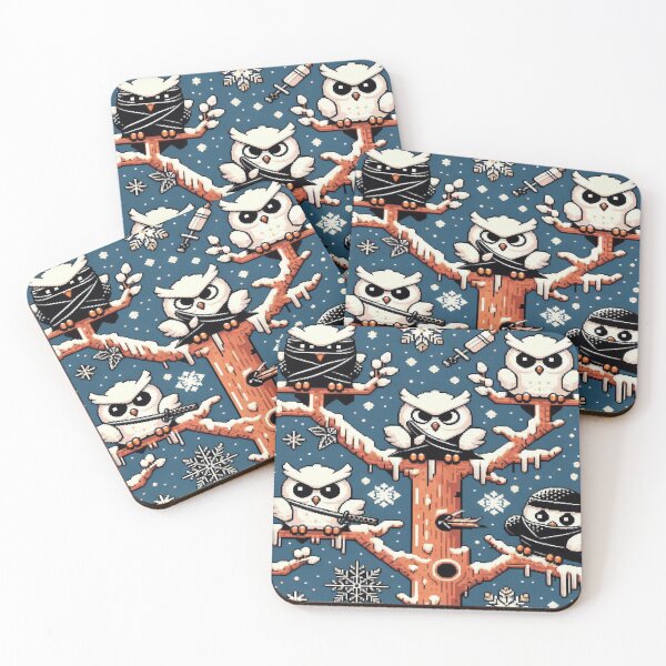 Item preview, 8-Bit Snowy Owl Ninja Grid designed and sold by Imaginarium of Chaos falcon88 .