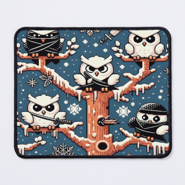 Item preview, 8-Bit Snowy Owl Ninja Grid designed and sold by Imaginarium of Chaos falcon88 .