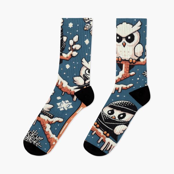 Item preview, 8-Bit Snowy Owl Ninja Grid designed and sold by Imaginarium of Chaos falcon88 .