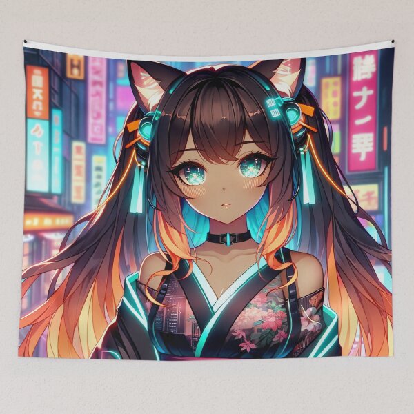 Item preview, Orange Neko Dance designed and sold by The Journey Ain't Mid.