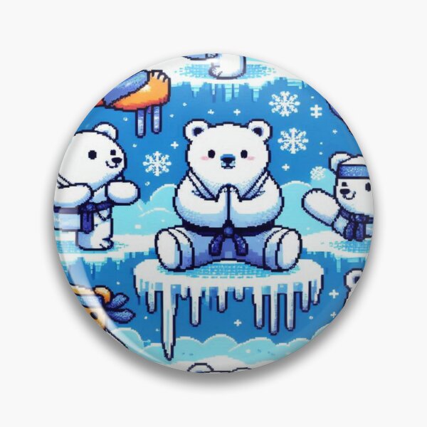 Item preview, Polar Bear Ninja 8-Bit Pattern designed and sold by Imaginarium of Chaos falcon88 .