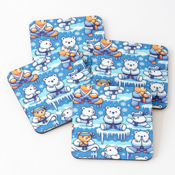 Item preview, Polar Bear Ninja 8-Bit Pattern designed and sold by Imaginarium of Chaos falcon88 .