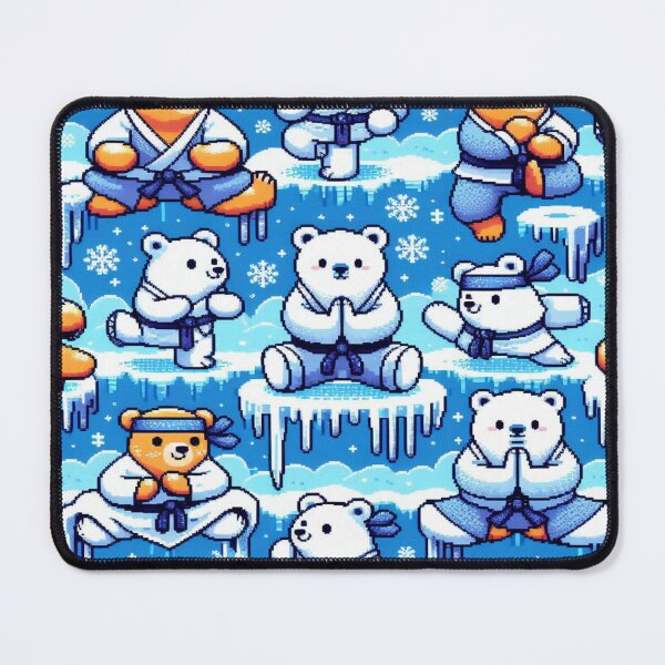 Item preview, Polar Bear Ninja 8-Bit Pattern designed and sold by Imaginarium of Chaos falcon88 .