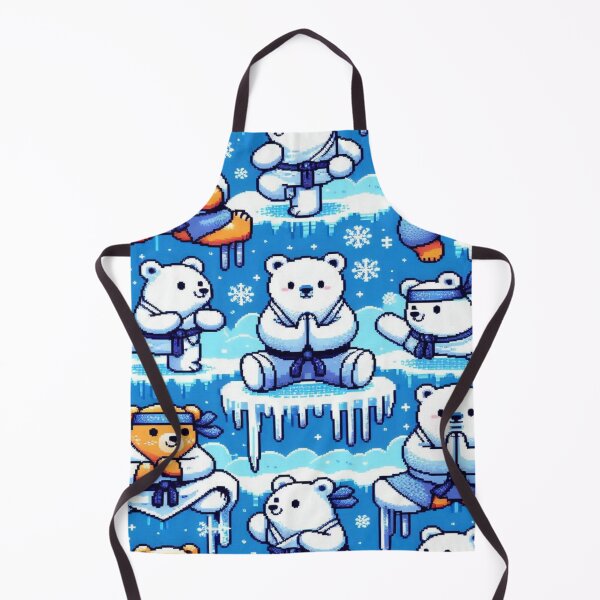 Item preview, Polar Bear Ninja 8-Bit Pattern designed and sold by Imaginarium of Chaos falcon88 .