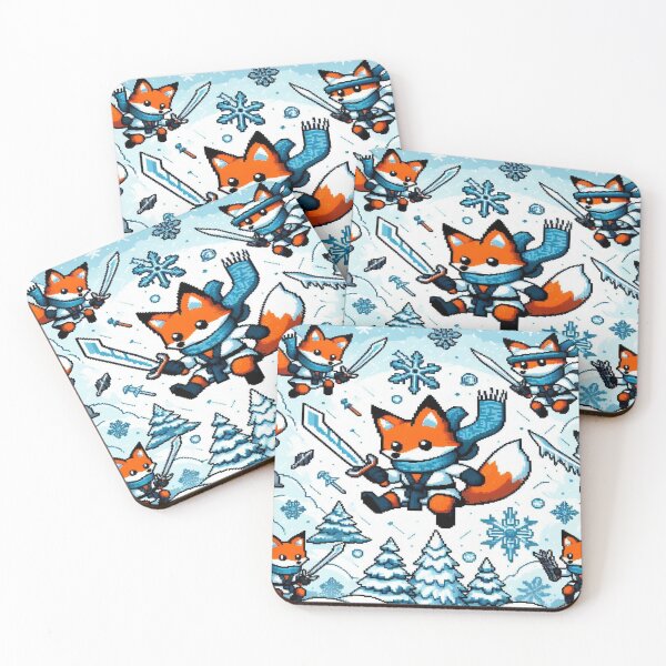 Item preview, 8-Bit Frost Fox Ninja Pattern designed and sold by Imaginarium of Chaos falcon88 .