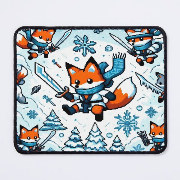 Item preview, 8-Bit Frost Fox Ninja Pattern designed and sold by Imaginarium of Chaos falcon88 .