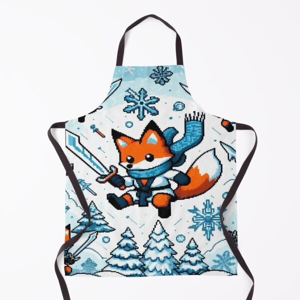 Item preview, 8-Bit Frost Fox Ninja Pattern designed and sold by Imaginarium of Chaos falcon88 .