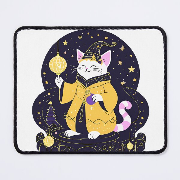 Item preview, The Yellow Magical Cat Wizard  designed and sold by MarCreativArt.