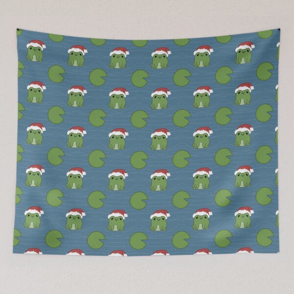 Item preview, Christmas frogs in Santa hats designed and sold by Rae & Nova.