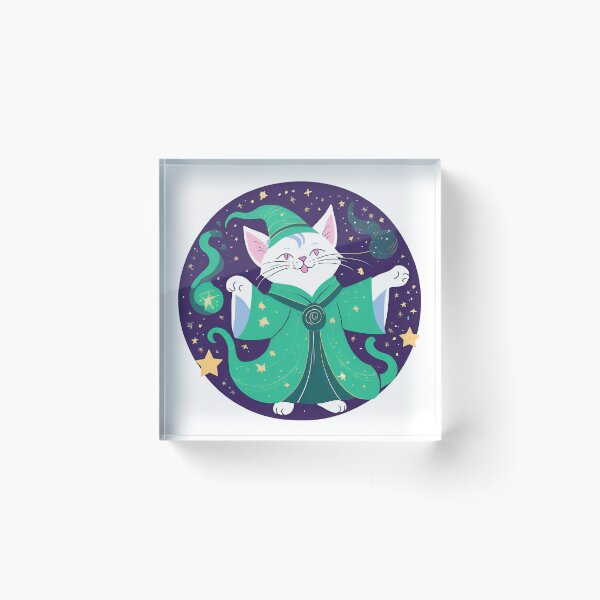 Item preview, The Green Magical Cat Wizard  designed and sold by MarCreativArt.