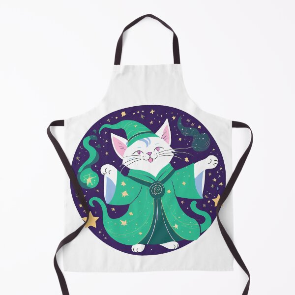 Item preview, The Green Magical Cat Wizard designed and sold by MarCreativArt.