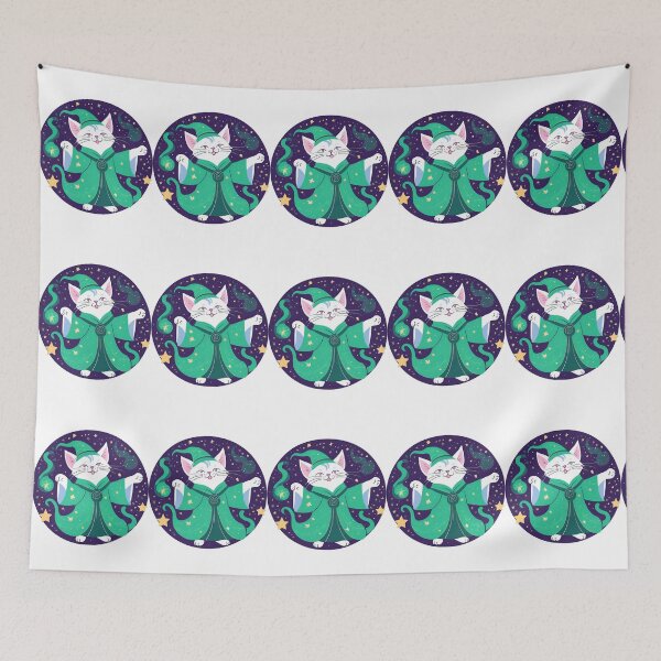 Item preview, The Green Magical Cat Wizard  designed and sold by MarCreativArt.