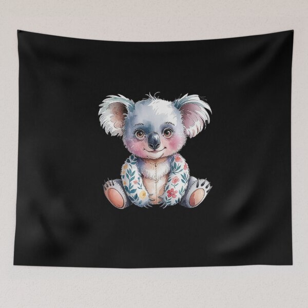 Item preview, Adorable Stitched Floral Koala Design for Kids and Decor designed and sold by love3617.