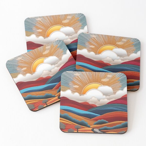 Item preview, Road Landscape With Sun And Colored Rays designed and sold by Ciervo Primavera.