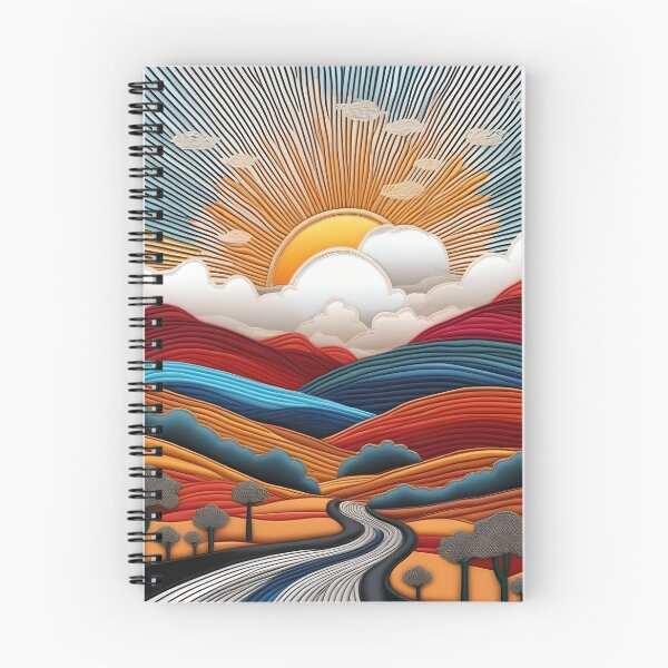 Item preview, Road Landscape With Sun And Colored Rays designed and sold by Ciervo Primavera.