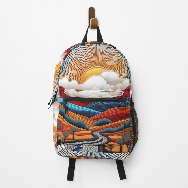 Item preview, Road Landscape With Sun And Colored Rays designed and sold by Ciervo Primavera.
