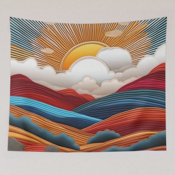 Item preview, Road Landscape With Sun And Colored Rays designed and sold by Ciervo Primavera.