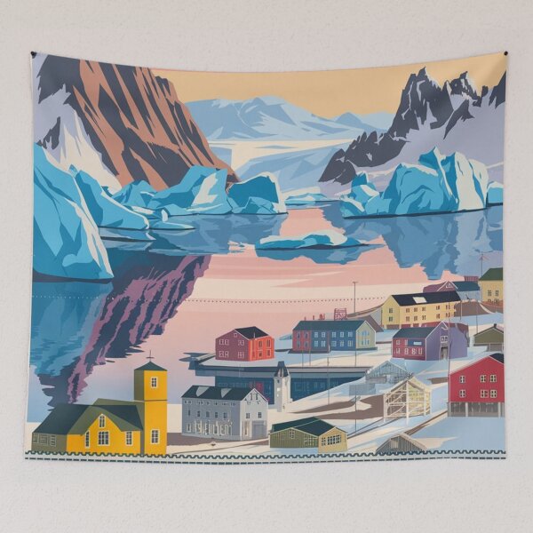 Item preview, Nuuk Vintage Travel Poster designed and sold by TravelerRat.