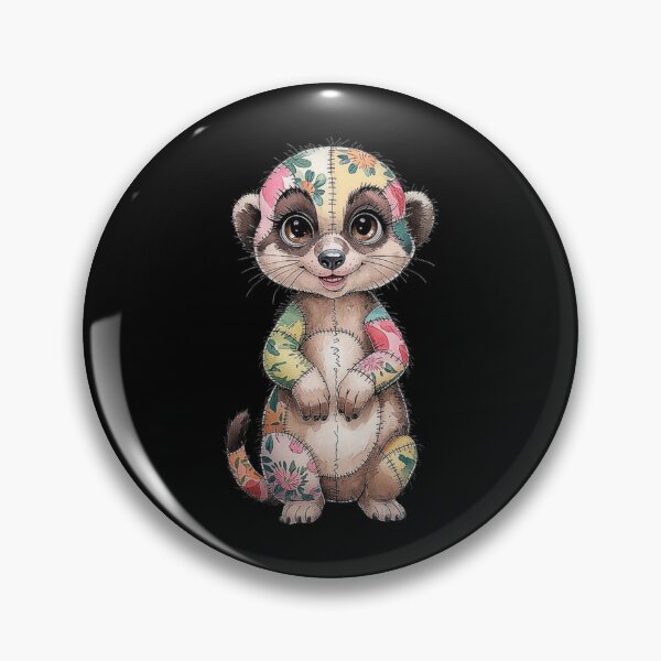 Item preview, Playful Stitched Floral Meerkat Design for Art and Decor designed and sold by love3617.