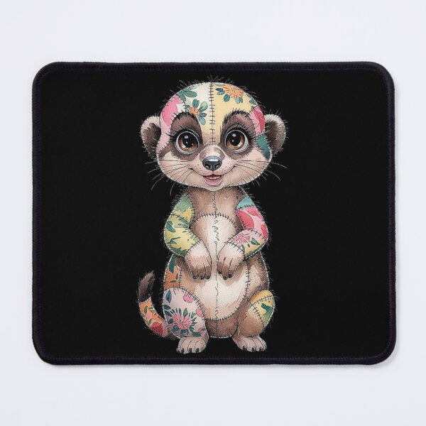 Item preview, Playful Stitched Floral Meerkat Design for Art and Decor designed and sold by love3617.