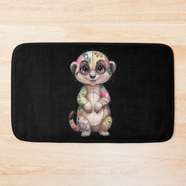 Item preview, Playful Stitched Floral Meerkat Design for Art and Decor designed and sold by love3617.