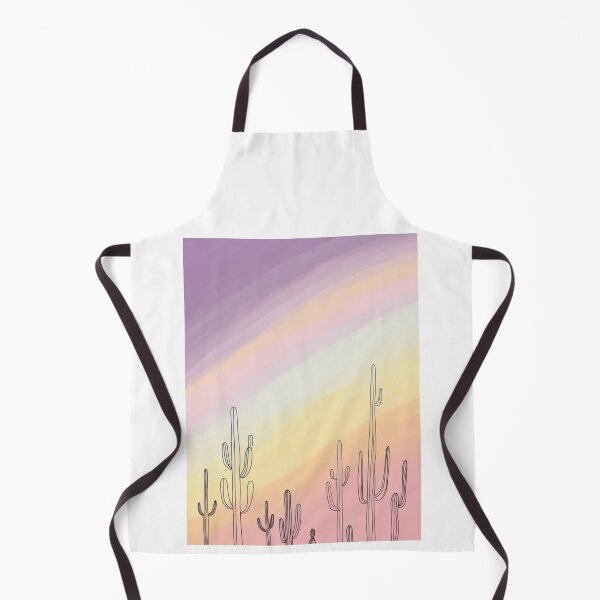Item preview, Abstract Gradient Pattern: Soft rainbow Shades, with Silhouettes of Minimalist Cacti designed and sold by MyriadVoices.